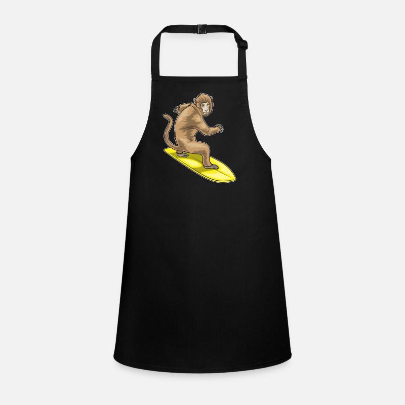Monkey Surfer Surfboard Children's Apron