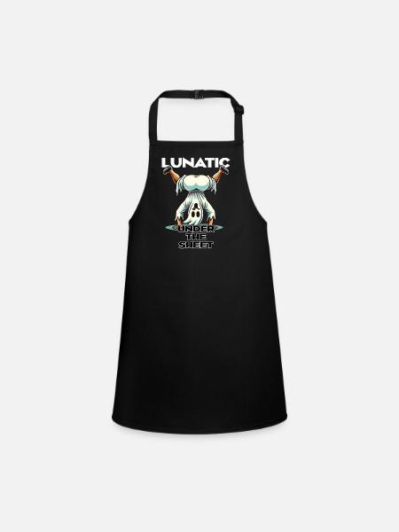 Lunatique sous feuille drôle Ghost Design - Tablier Enfant - noir - Devant