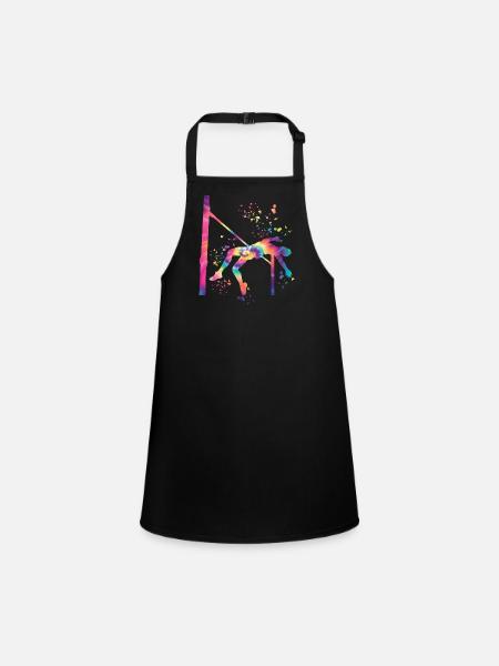 High Jumper Watercolor High Jump - Children's Apron - black - Front