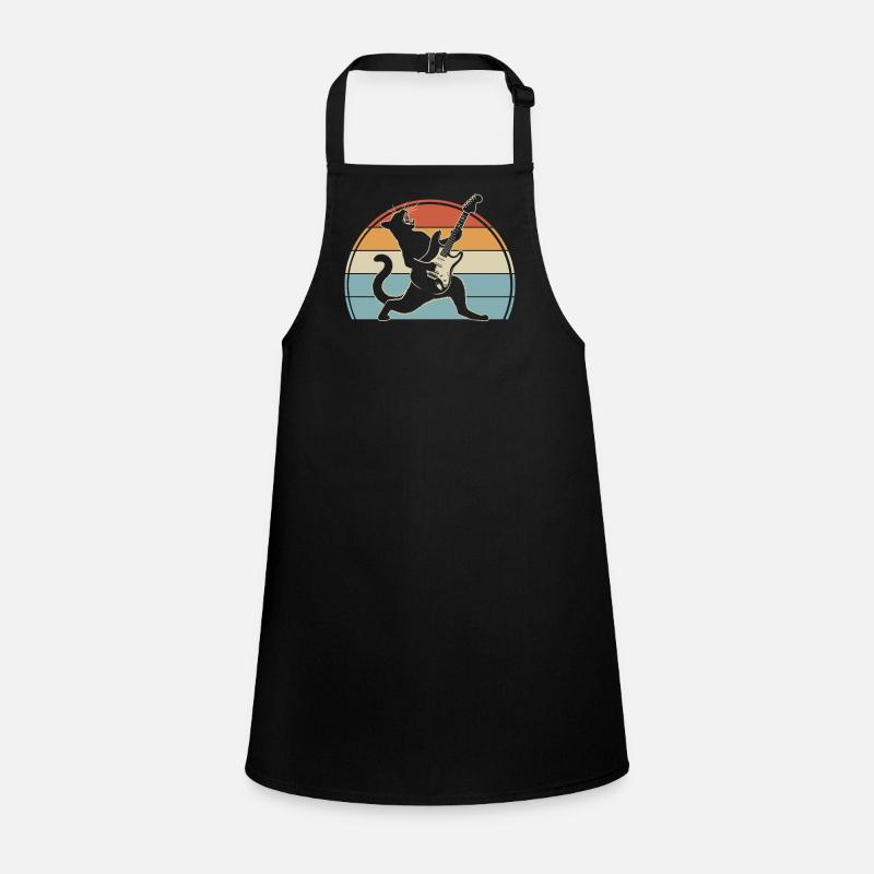 Musique Rock Chat Drôle Humour Idée Cadeau Tablier Enfant