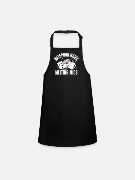 Poetry Slam Metaphor Magic Slam Poetry - Children's Apron - black - Front