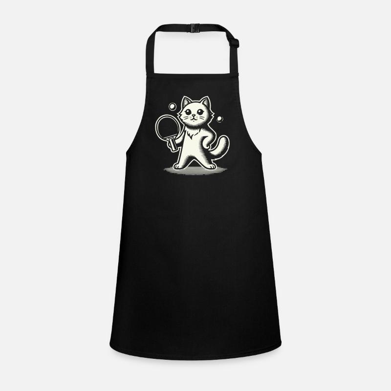 Cute cat playing table tennis Children's Apron