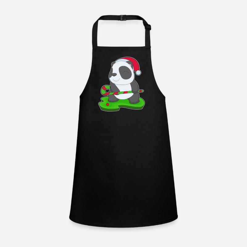 Panda Christmas Hockey Children's Apron