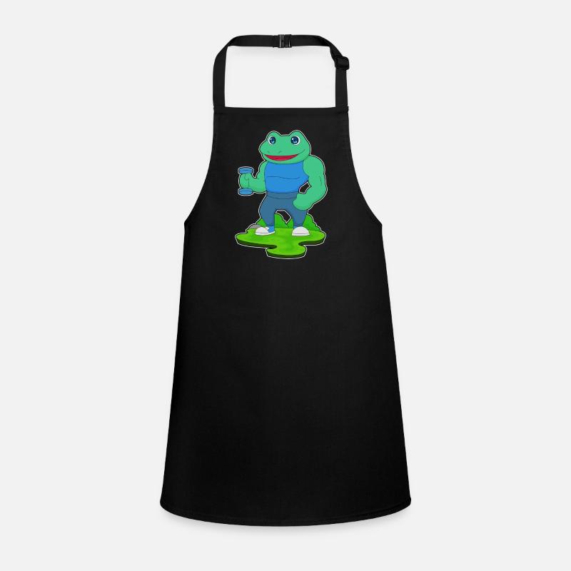 Frog Bodybuilder Musculation avec haltères Tablier Enfant