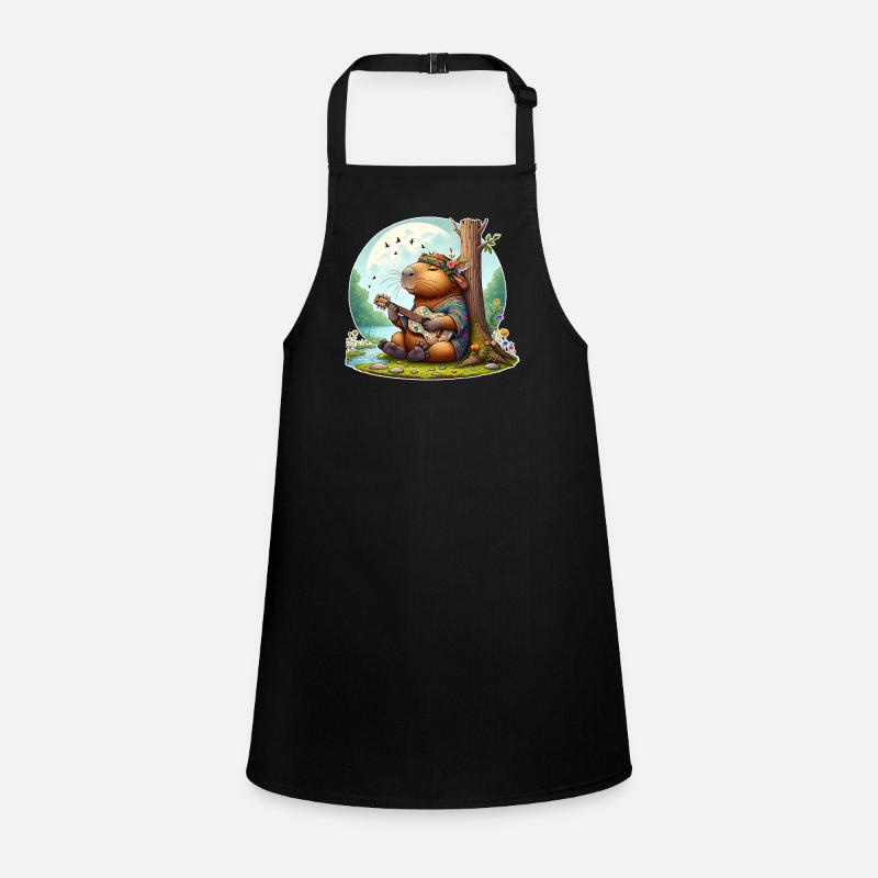 Capybara Guitar Hippie Peace Children's Apron