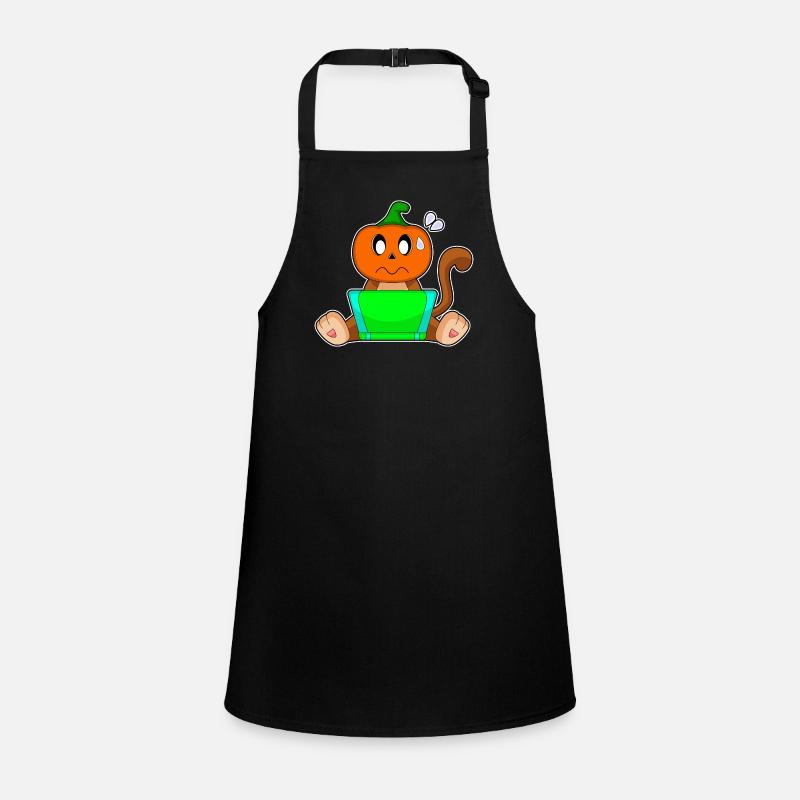 Monkey Halloween Pumpkin Laptop Children's Apron