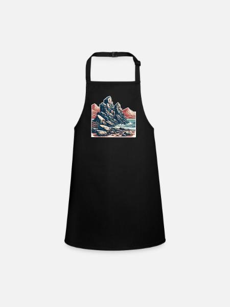 Rocher des montagnes - Tablier Enfant - noir - Devant