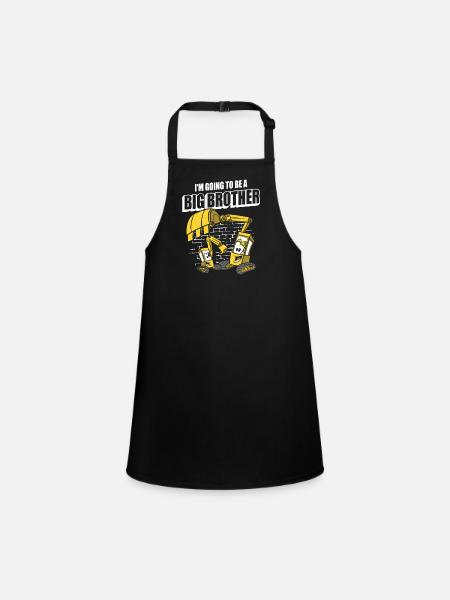 Brother Big brother Siblings Family - Children's Apron - black - Front
