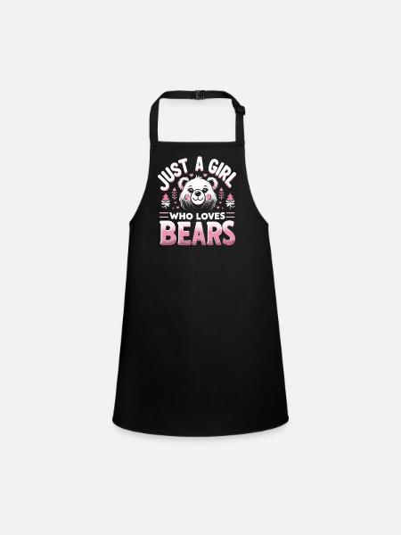 Ours, Grizzly, Ours brun, Ours - Tablier Enfant - noir - Devant