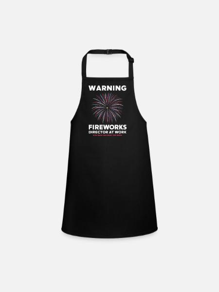 Pyrotechniker Feuerwerk Pyrotechnik - Schürze für Kinder - Schwarz - Vorne