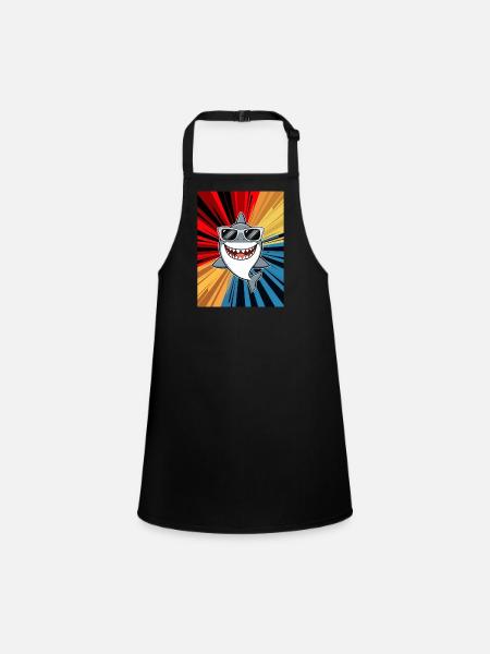 Shark Ocean Tiger Shark Animal Fish - Children's Apron - black - Front