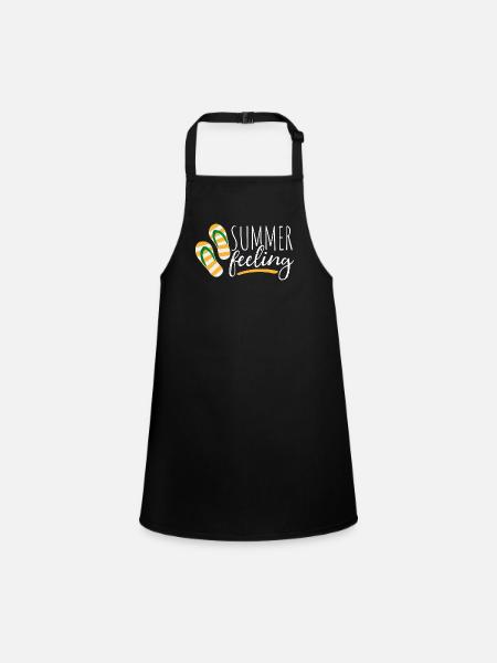 Summer feeling - Summer - Sun - Holiday - Children's Apron - black - Front