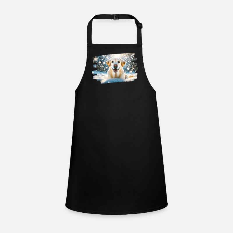 Happy Labrador in Winter Snow Children's Apron