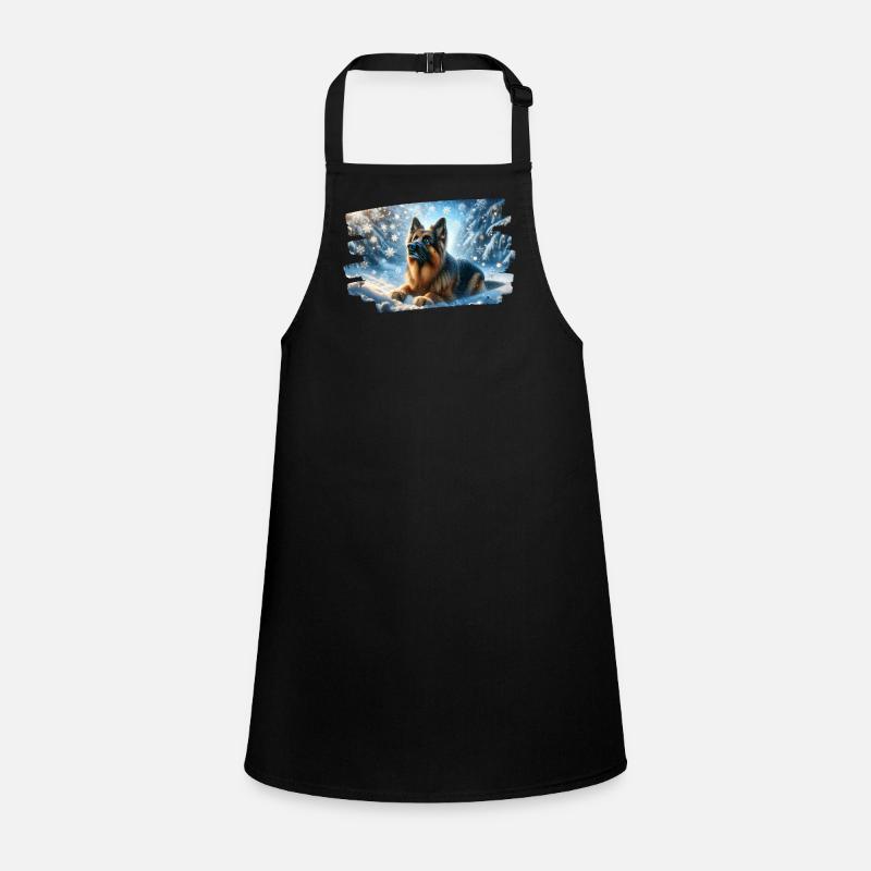 German Shepherd in a magical winter landscape Children's Apron