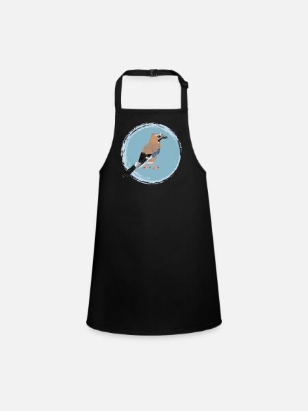 Eurasian Jay II - Children's Apron - black - Front