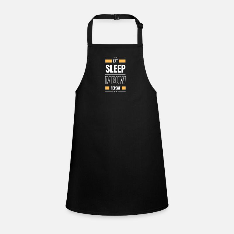 manger sommeil miaou chat répéter idée cadeau chat Tablier Enfant