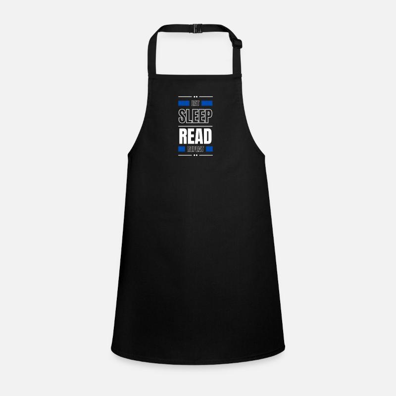 eat sleep read repeat gift idea read slogan Children's Apron