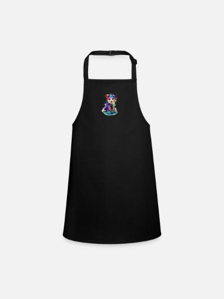 Sweet Dog in Watercolor - Children's Apron - black - Front