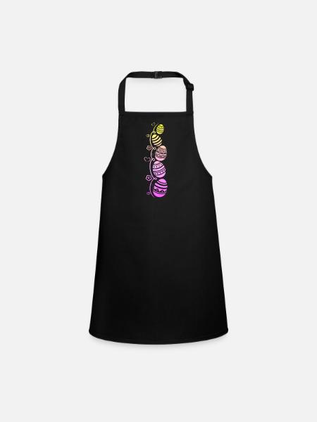 Oeufs de Pâques colorés pour Pâques - Tablier Enfant - noir - Devant