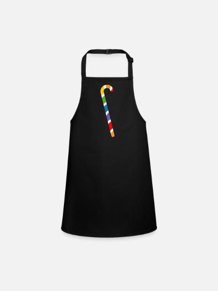 arc-en-ciel canne à sucre lgbtqi queer - Tablier Enfant - noir - Devant