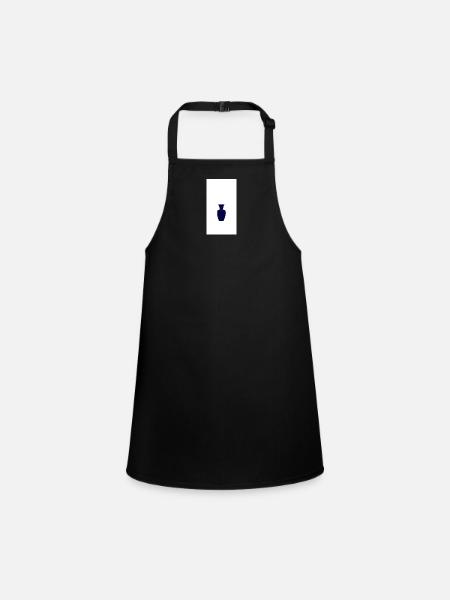 Silhouette de vase bleu minuit - Tablier Enfant - noir - Devant