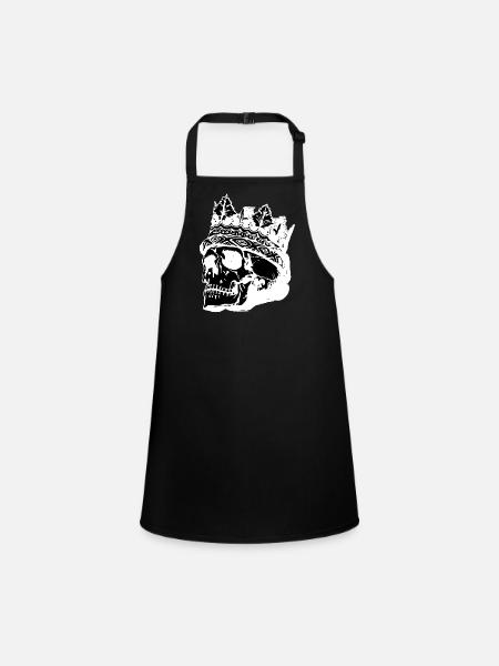 Skull with crown - Children's Apron - black