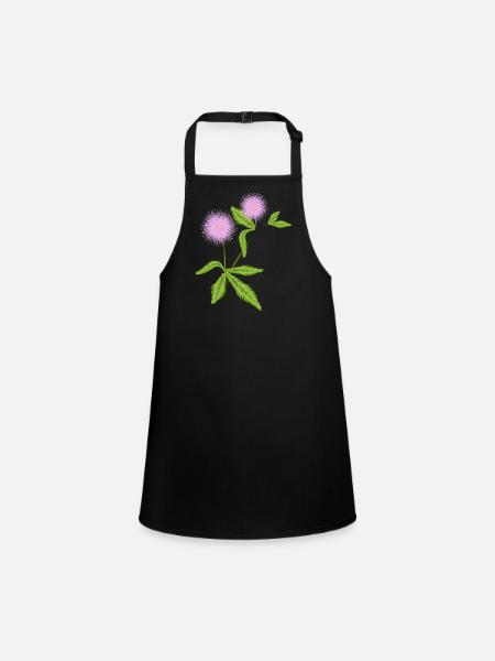 Plante de mimosa avec ses feuilles sensibles - Tablier Enfant - noir - Devant