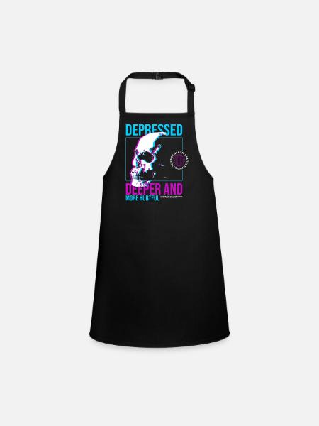 Depressed Streetwear - Schürze für Kinder - Schwarz - Vorne