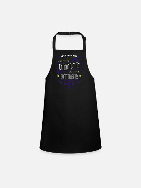 Happy Child Bird Funky Flower Power Green - Children's Apron - black - Front
