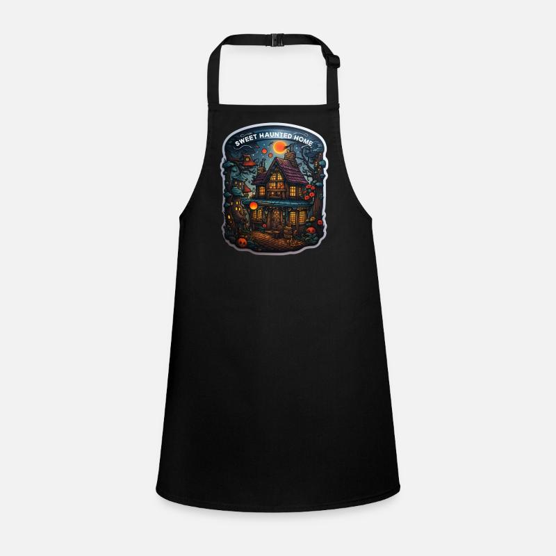 Mignon Maison hantée mignon Halloween autocollant citrouille Tablier Enfant