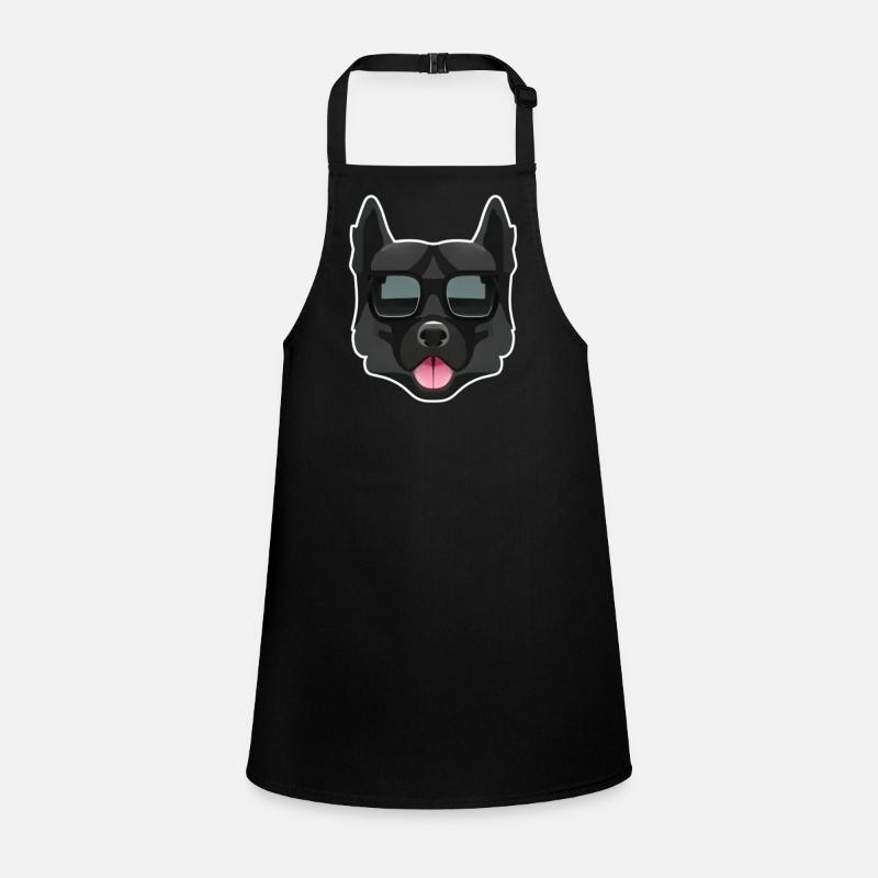 Chien Noir avec Lunettes de Soleil Tablier Enfant