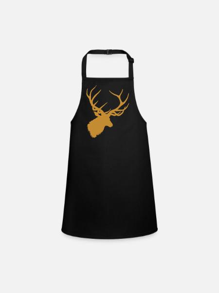 Golden Stag - Children's Apron - black - Front