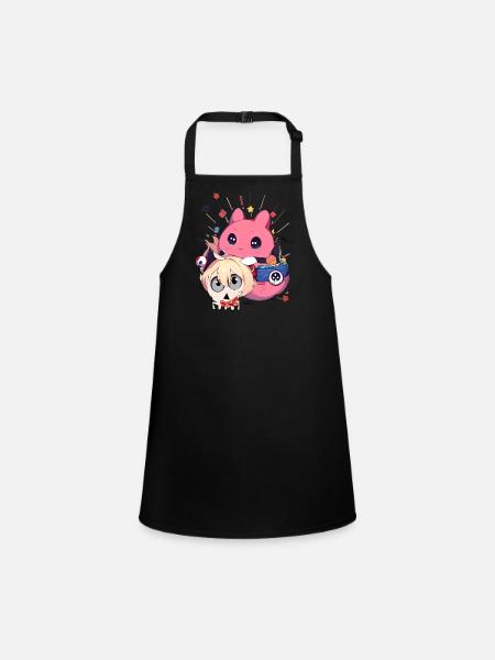 Otaku Anime Manga Japan Animals Hamster Pink Gothic - Children's Apron - black - Front