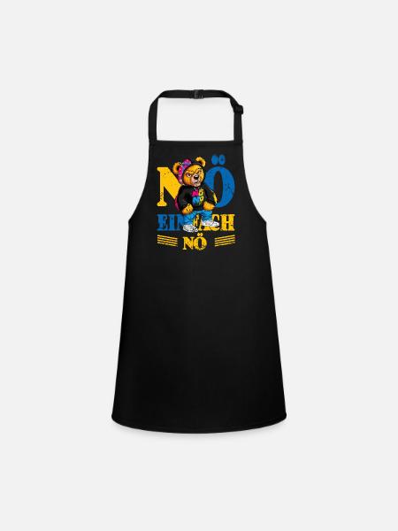 Grumpy Bear - Children's Apron - black - Front