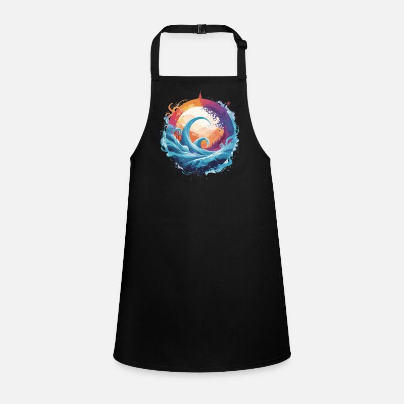 Vague dynamique et cercle de lune Tablier Enfant