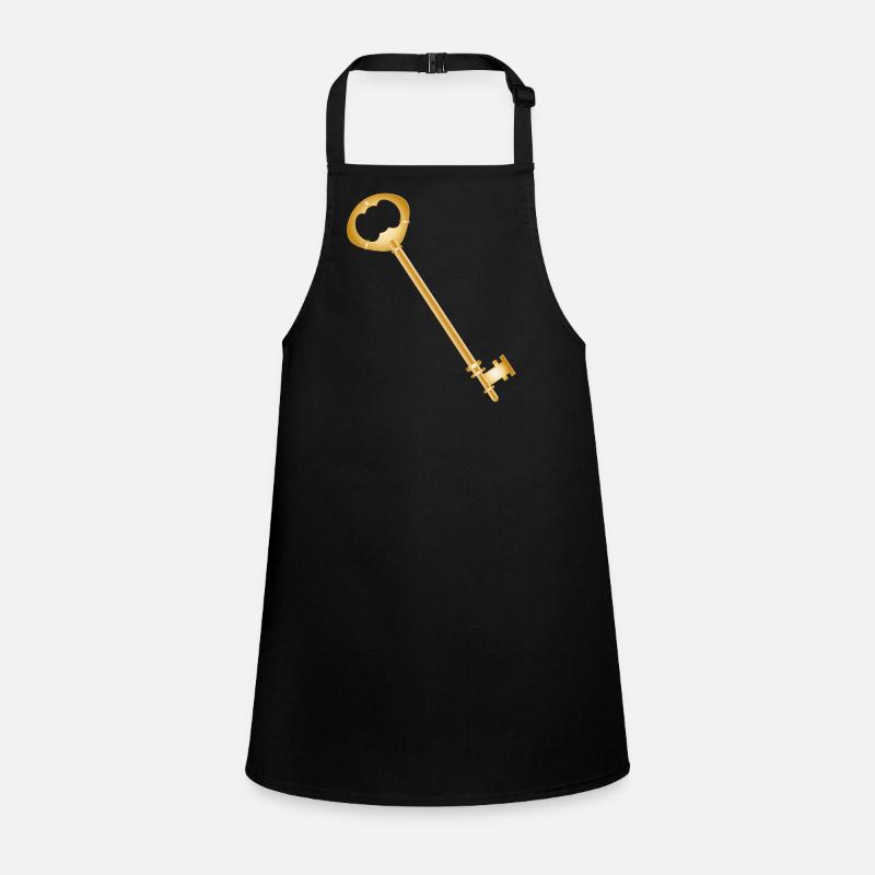 Antique Gold Tone Key Minimalist Children's Apron