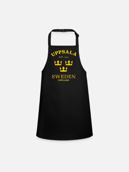 Uppsala, Suède, Suède - Tablier Enfant - noir - Devant