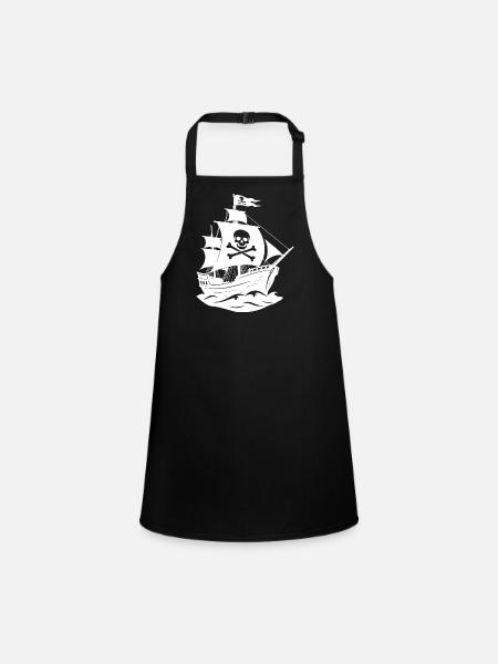 Bateau pirate - Tablier Enfant - noir - Devant