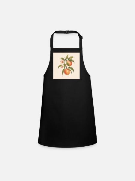 Sweet as a Peach | Vintage Peach Botanical Design - Schürze für Kinder - Schwarz - Vorne