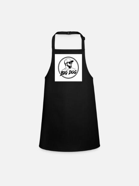 T-shirt portrait de grand chien en forme de cercle - Tablier Enfant - noir - Devant
