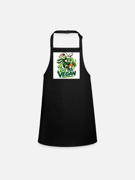 go vegan - Children's Apron - black - Front