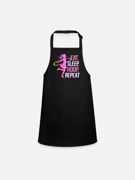 Dance Hoop Girl Dancer Hoop - Children's Apron - black - Front