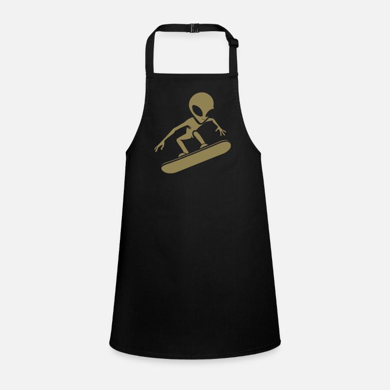 Minimalist Design: Alien Snowboarder Silhoue Children's Apron