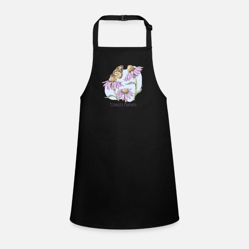 Purple coneflower botanical drawing Children's Apron