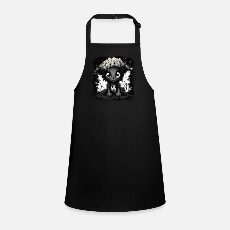 Cute Black Gothic Sheep Children's Apron