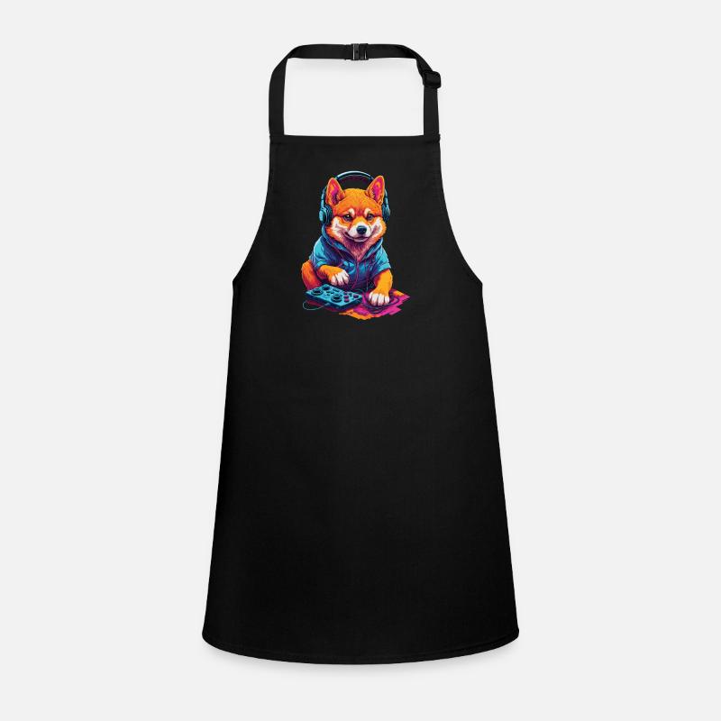 Gaming Shiba Dog Nerd with Retro Controller Children's Apron