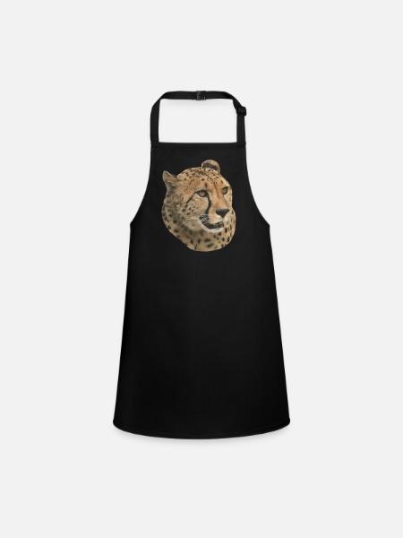 Tête de guépard, Côté, Naturel - Tablier Enfant - noir