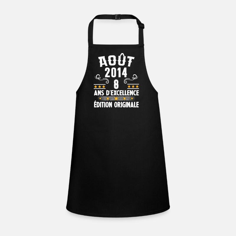 8 Ans Anniversaire Vintage Né(e) en Août 2014 Tablier Enfant