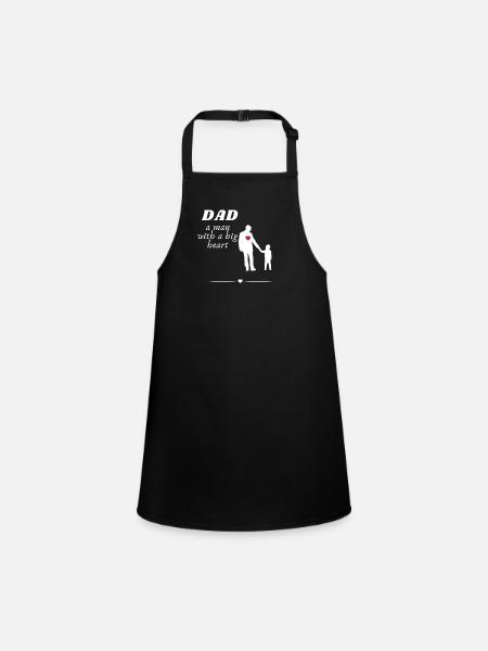 Papa l’homme au grand cœur - Tablier Enfant - noir - Devant