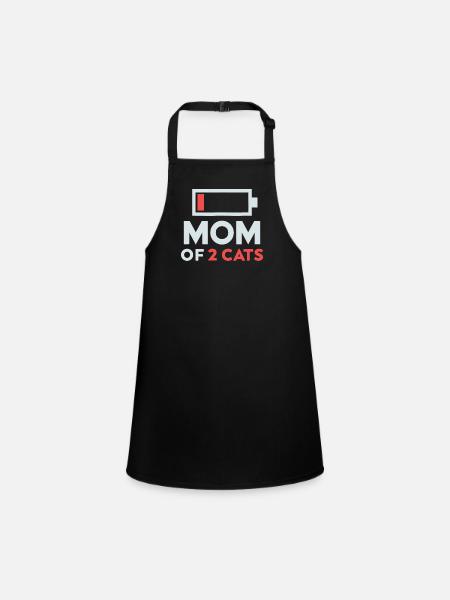mutter von 2 katzen humor batterie niedrig geschenk - Schürze für Kinder - Schwarz - Vorne